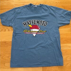 Matsumoto’s Shave Ice Hawaii Men’s T-Shirt Blue Size L Aloha Tropical